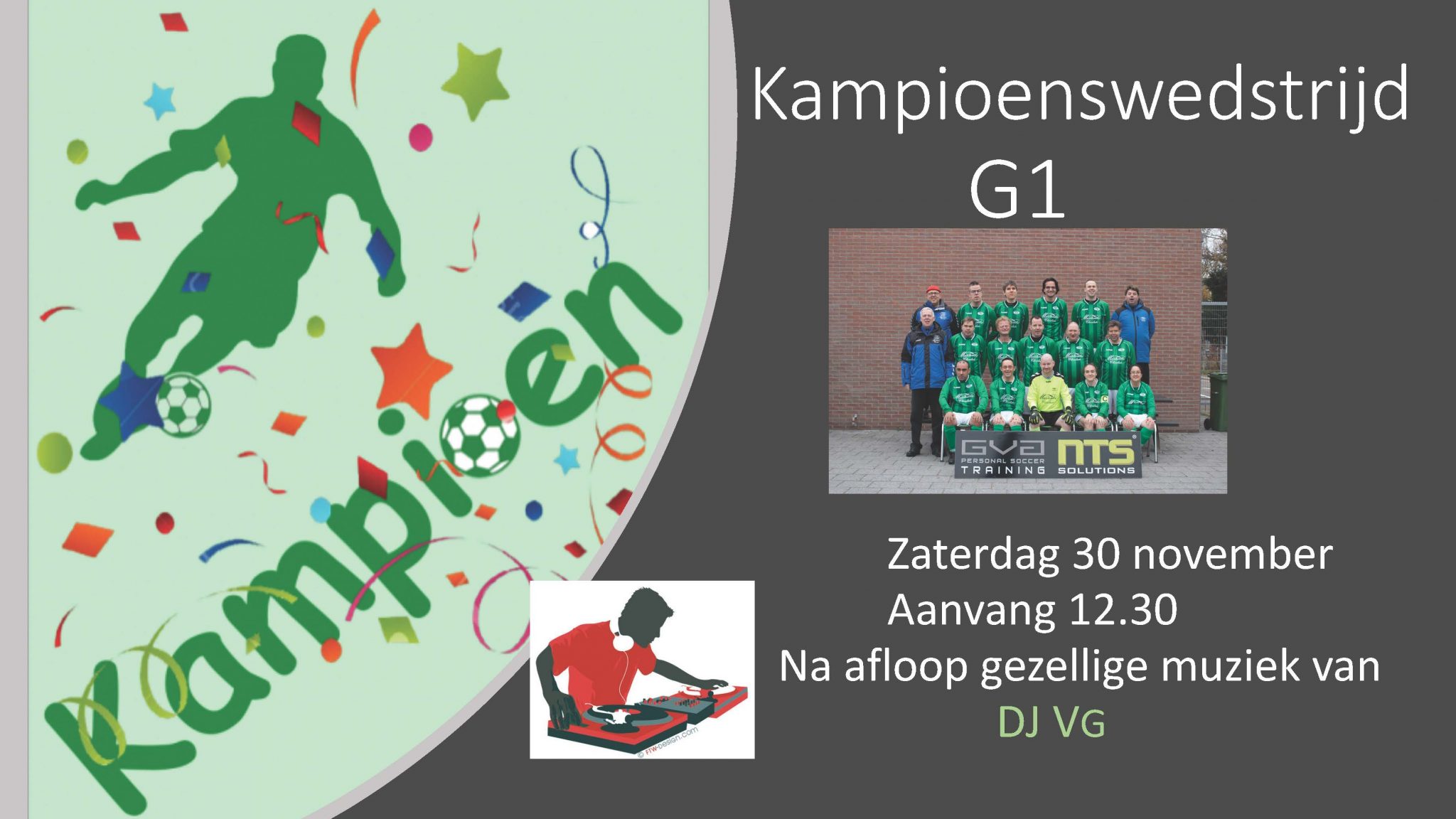 Kampioenswedstrijd G1 met na afloop een gezellige middag!