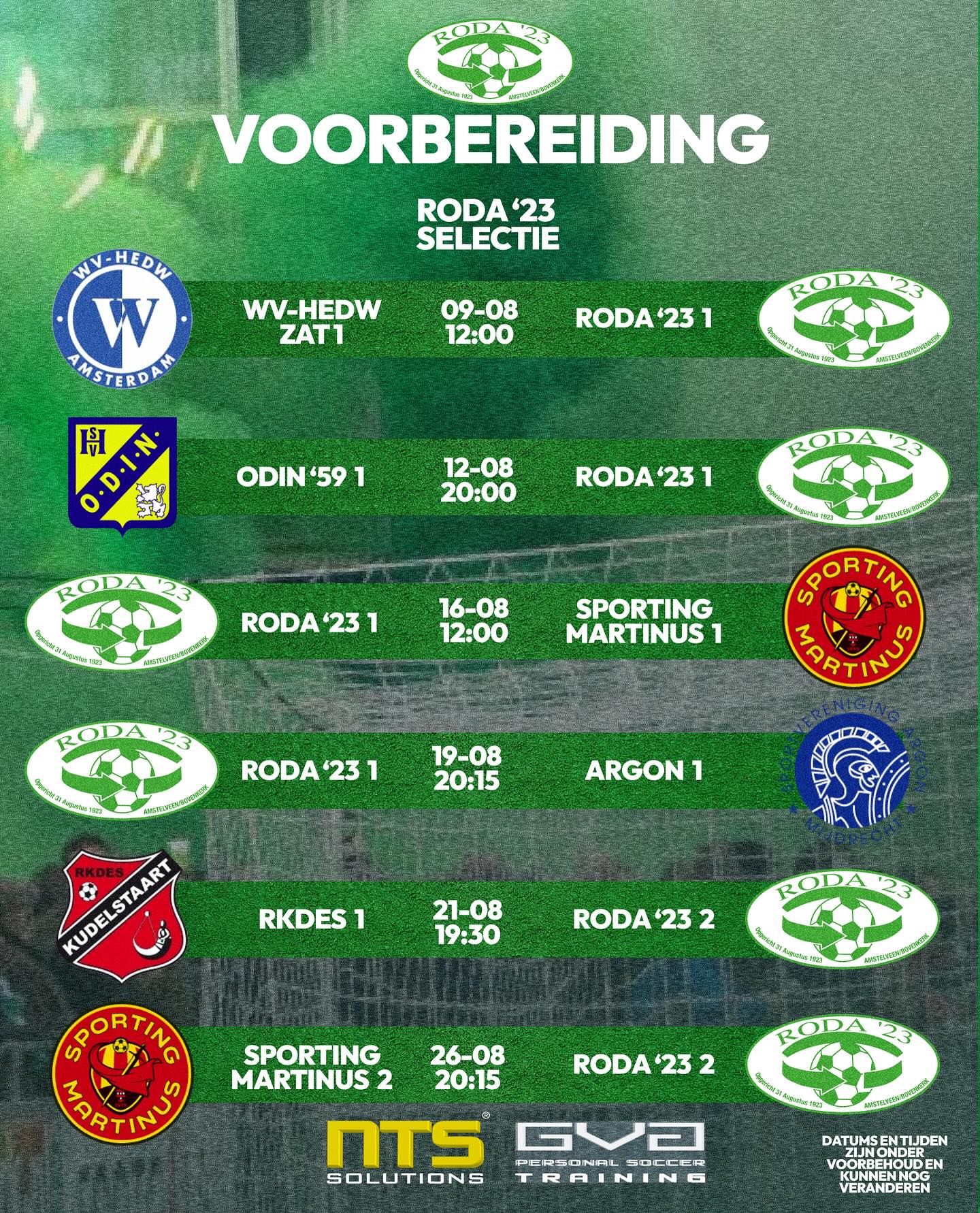 Voorbereiding RODA '23 Zondag selectie 2025/2026