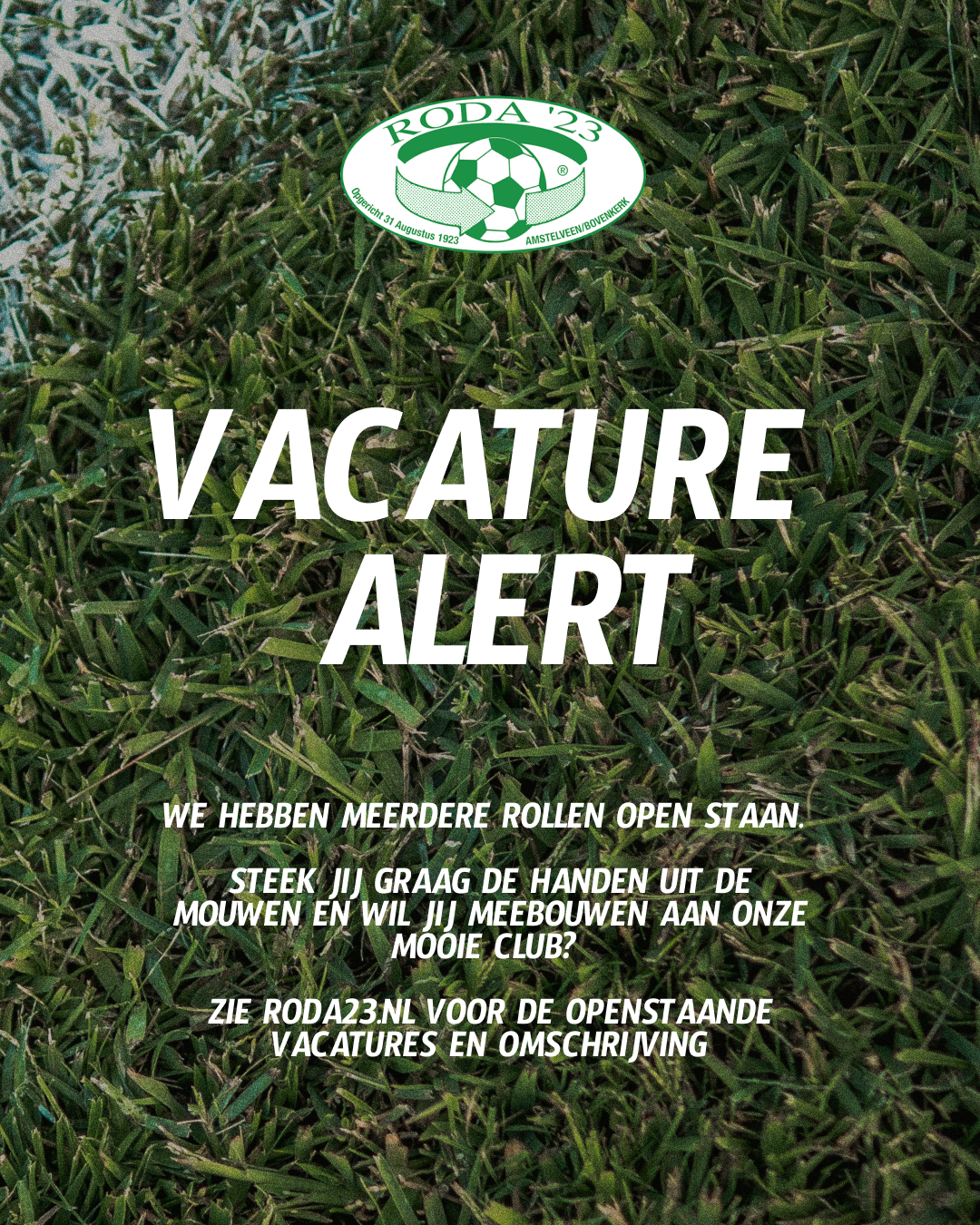 Update 31-1 - VACATURE ALERT! Ben jij de vrijwilliger die wij zoeken?