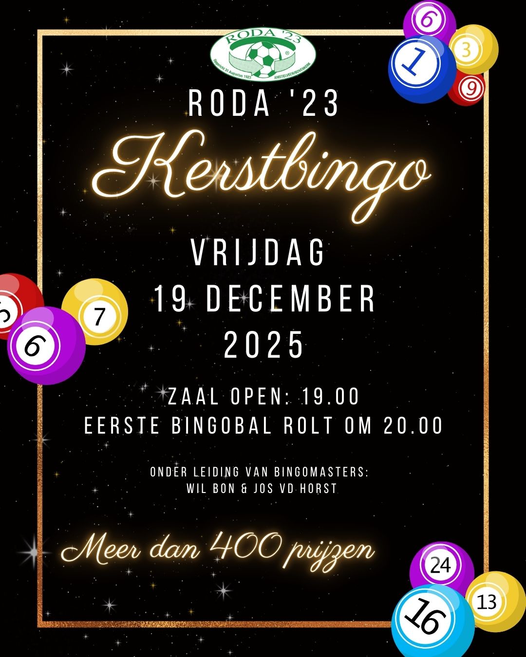 RODA '23 Kerstbingo! - De prijzen stromen binnen!